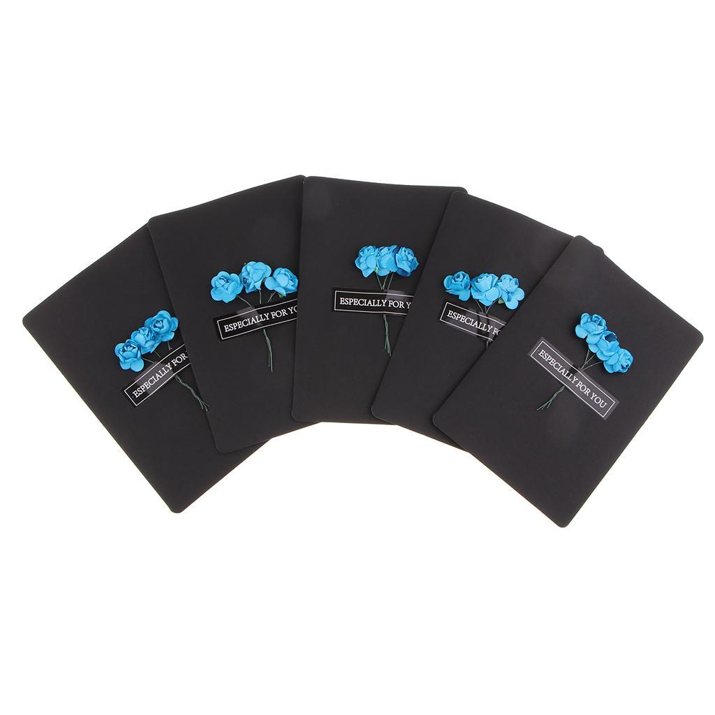 5 Pieces Handmade Greeting Cards Invitation Cards with Dried Flower Embellishments for Wedding Party, Graduation, Holiday, Birthday - 146 x 100mm