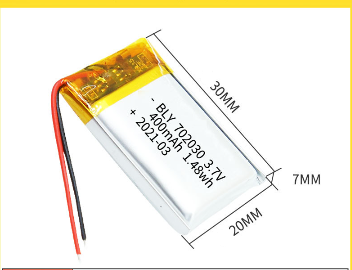 Pin Sạc Lithium Polymer 3.7V 400mah 702030 Cho tai nghe,loa Mp3 MP4 MP5 GPS PSP Bluetooth