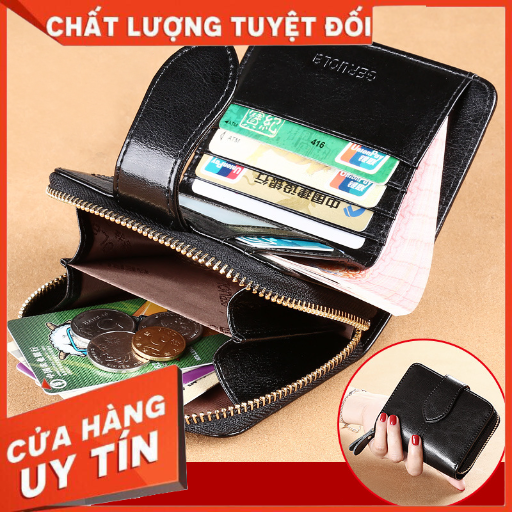 Ví Nữ Mini Da Bò thật Cao Cấp, phong cách Hàn Quốc Xanh/đỏ/vàng/đen TVNN372 - Backpackworld HCM