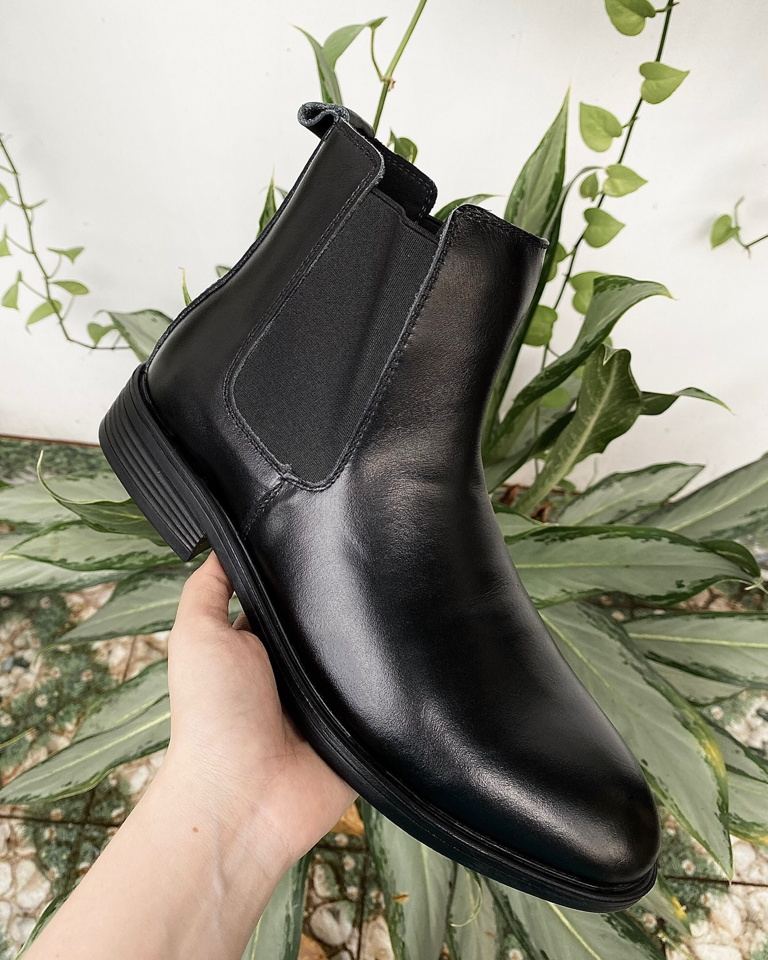 Giày Chelsea Boots Nam Da Trơn Màu Đen TEFOSS HN601 Cao Cổ Da Thật Cao Cấp Size 38-43