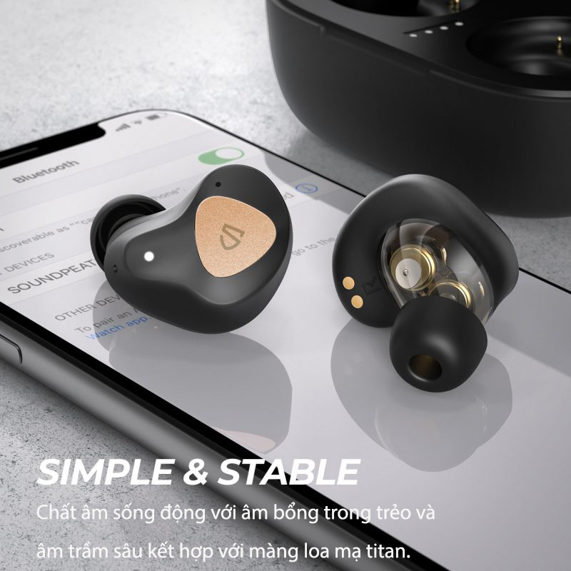 Tai Nghe Bluetooth Earbuds SoundPeats Truengine 3SE với thiết kế được cải tiến siêu nhẹ mang đến cảm giác đeo thoải mái hơn - Hàng Chính Hãng