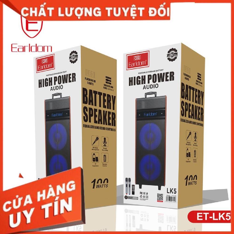 Loa kéo di động Earldom ET-LK5 ( Kèm 2 mic không dây) hàng chính hãng