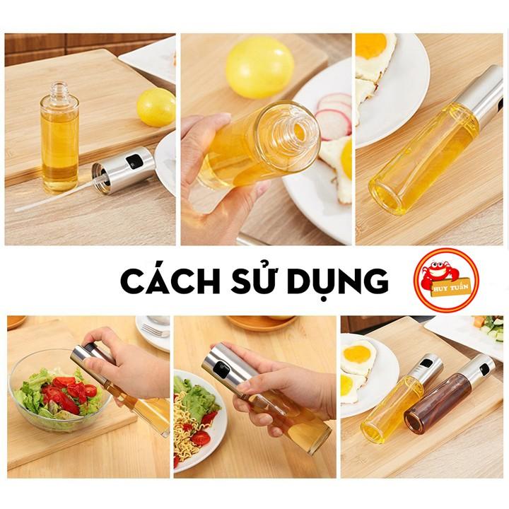 Bình Xịt Dầu Ăn Thủy Tinh, Chai Xịt Dầu Ăn Phun Sương Dùng Cho Nồi Chiên, Salad, Nướng 100ml (XDA01)