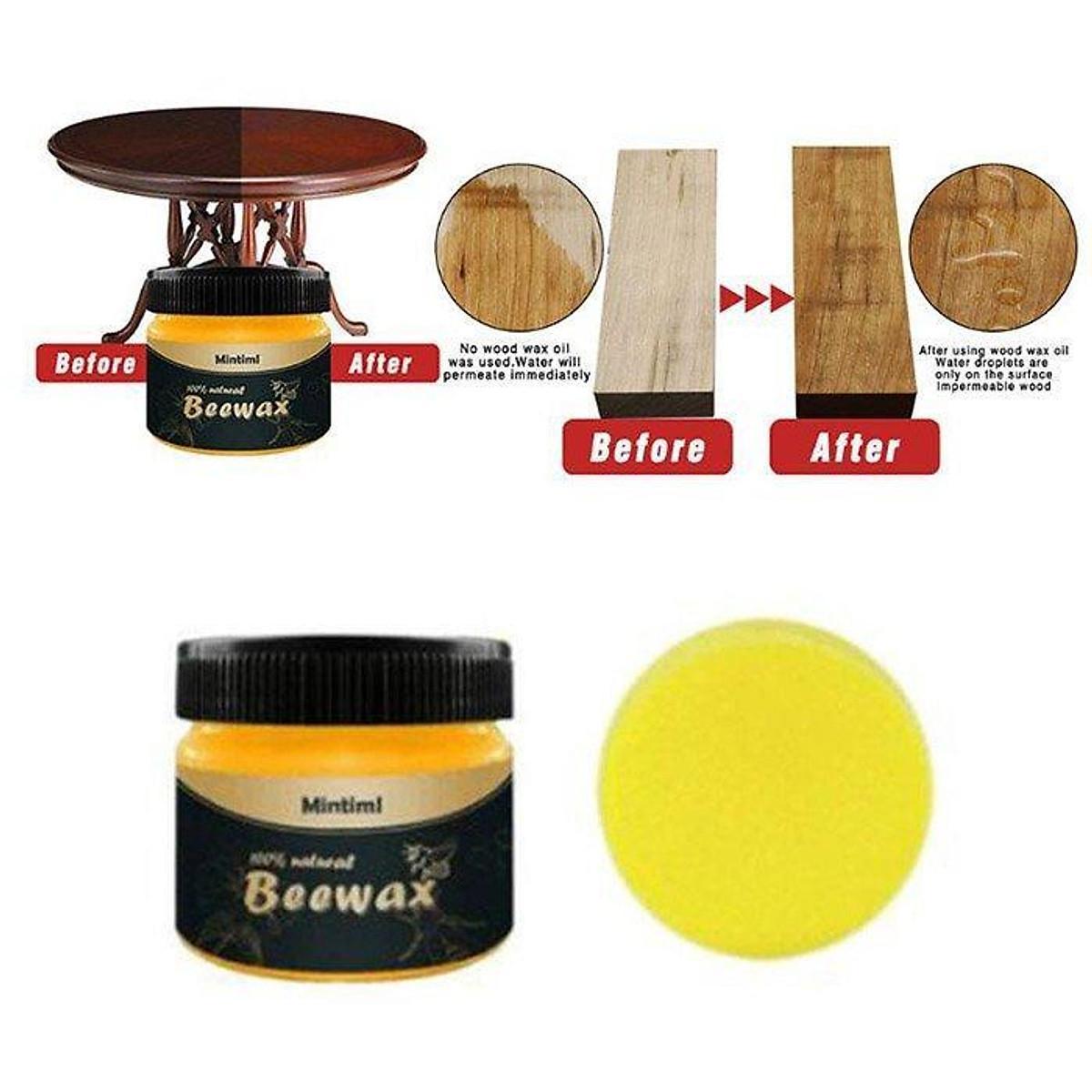 Sáp ong Beewax lau đánh bóng sàn đồ gỗ nội thất 3 tác động làm mới chống thấm nước