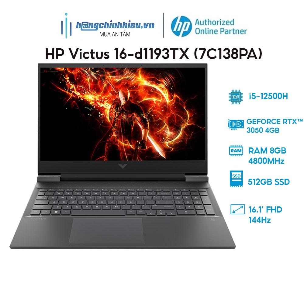 Laptop HP Victus 16-d1193TX 7C138PA (i5-12500H | 8GB | 512GB | GeForce RTX 3050 4GB | 16.1' FHD 144Hz | Win 11) Hàng chính hãng