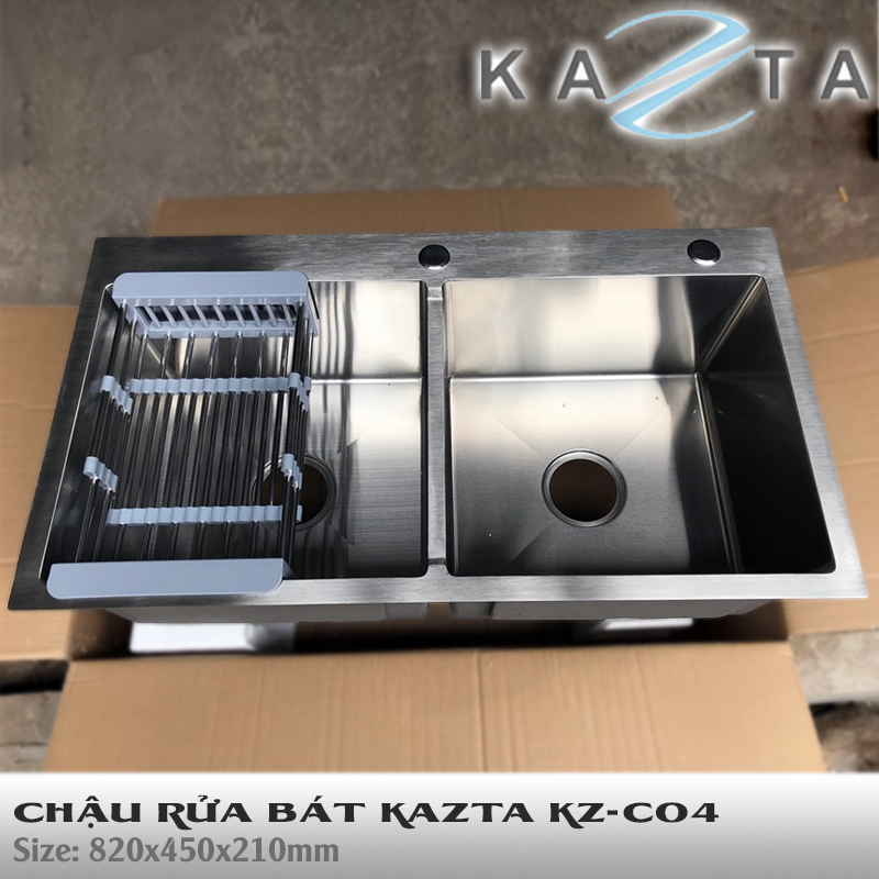 Chậu rửa bát cao cấp KAZTA KZ-C04 inox SUS304 82x45cm