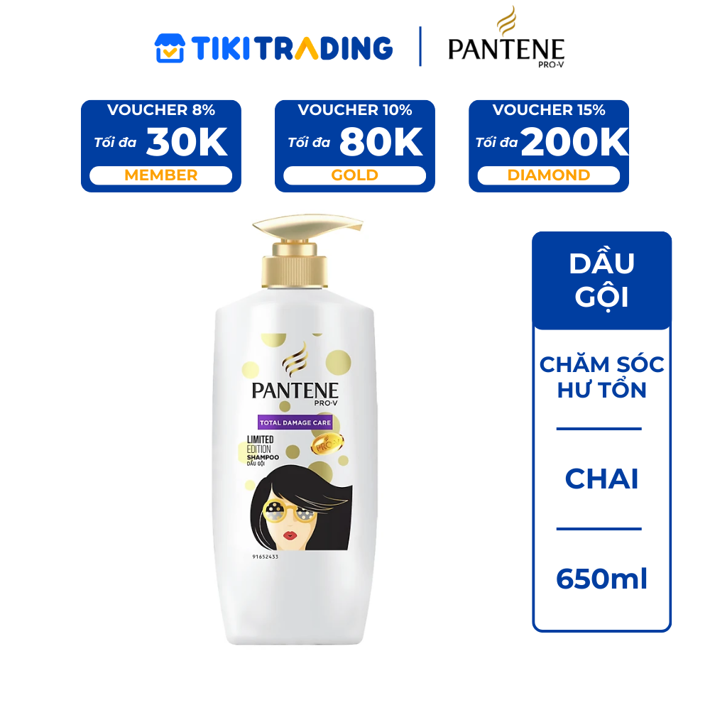 Dầu Gội Chăm Sóc Tóc Hư Tổn Pantene - 650ml