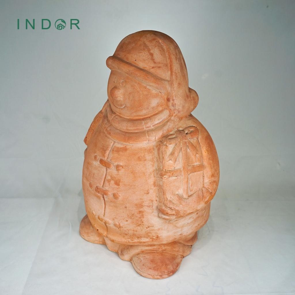 Tượng ông già tuyết big size chất liệu đất nung terracotta Tượng decor Noel Tượng trang trí nội ngoại thất