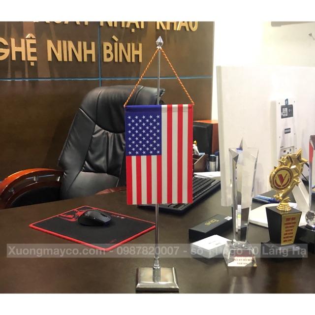 Cờ để bàn Mỹ đế đơn inox