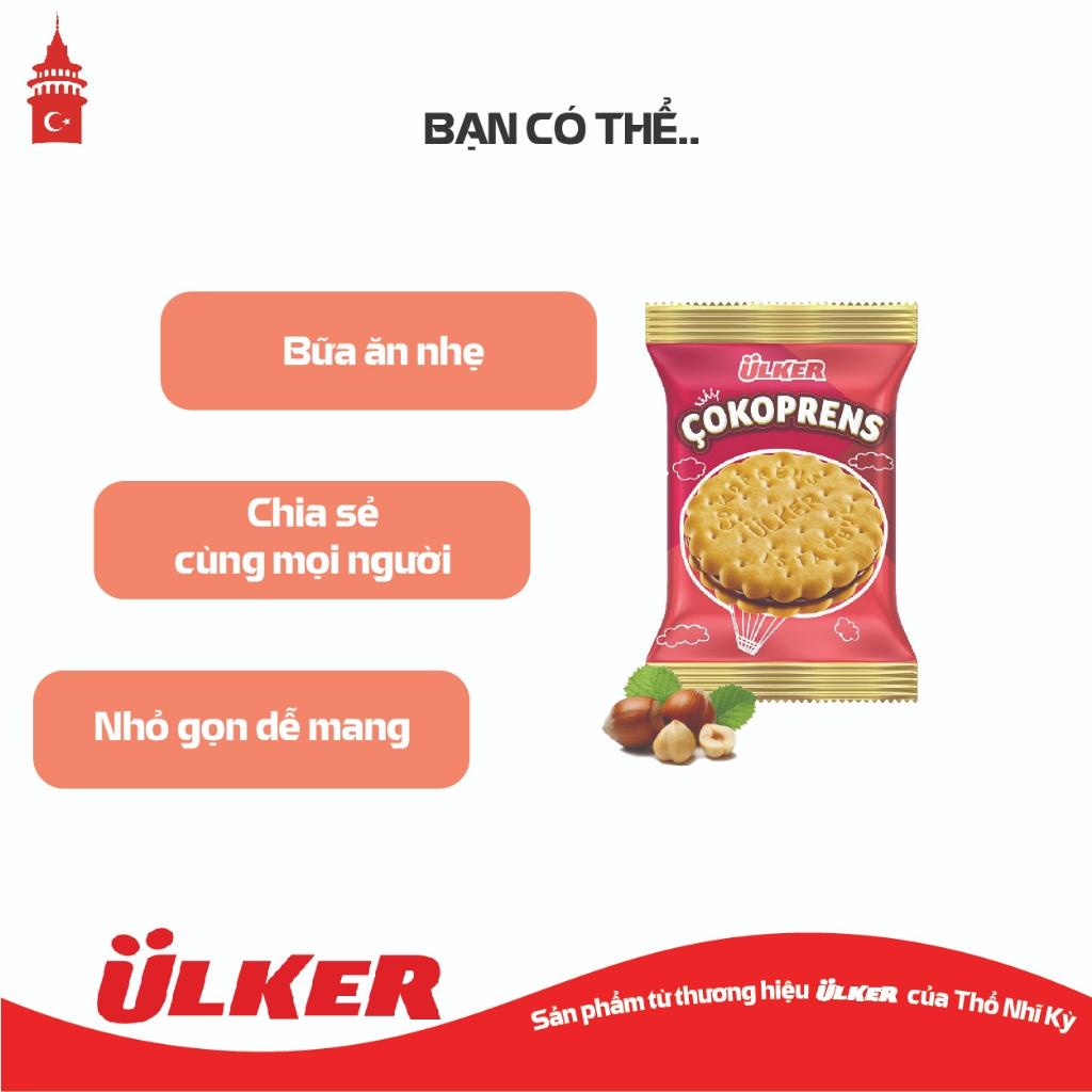 Bánh quy ULKER COKOPRENS kẹp kem vị Sô cô la Hạt phỉ loại 30g