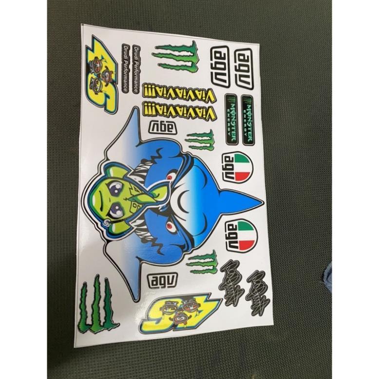 Tem dán bón bảo hiểm 1/2 cá mập bảo hành màu sắc vĩnh viễn