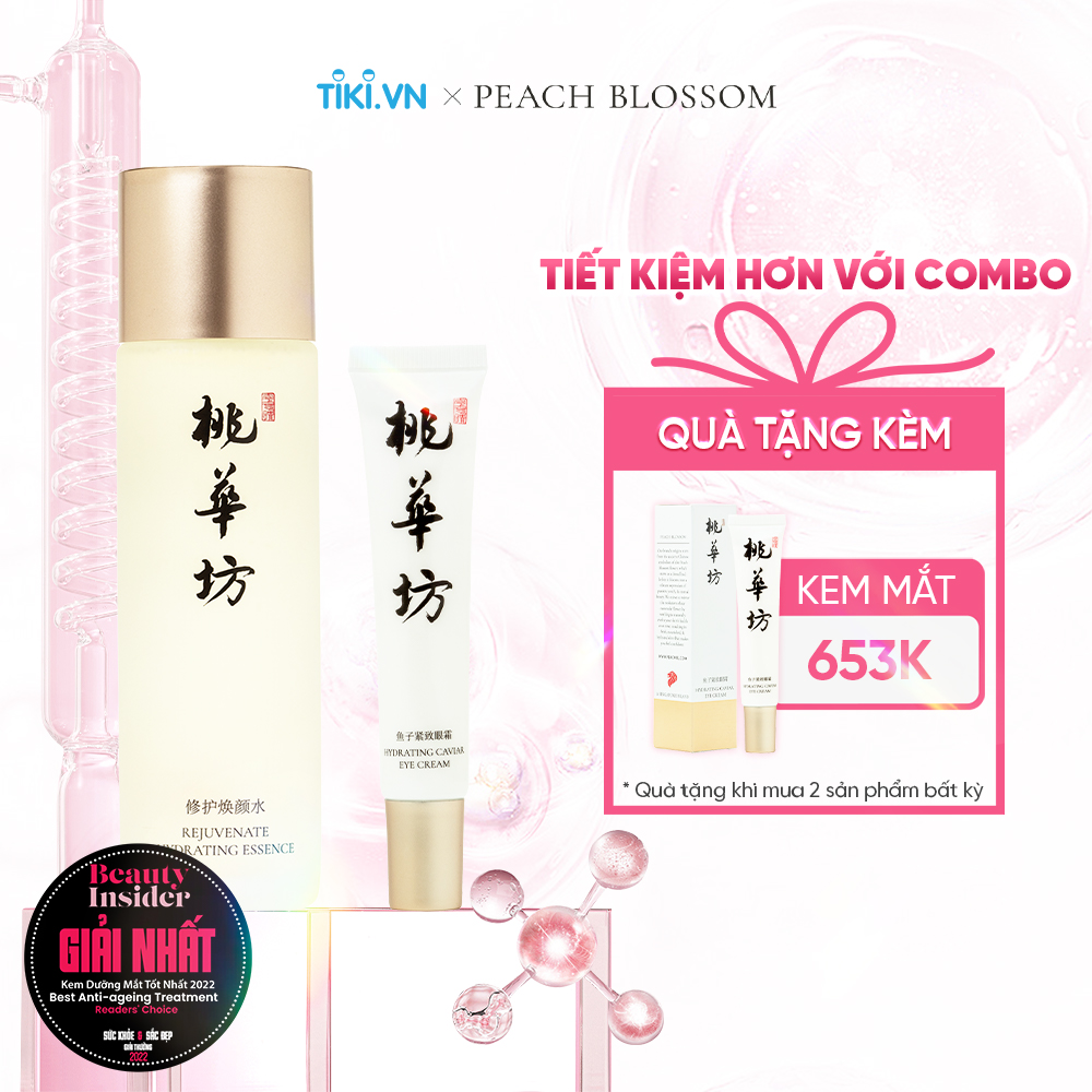 Kem Dưỡng Mắt Trứng Cá Tầm Peptide Collagen Làm Mờ Nếp Nhăn, Ngọc Trai Làm Sáng Quầng Thâm, và Tinh Chất Dưỡng Ẩm Phục Hồi Chống Lão Hóa Toàn Diện, Làm Dịu Da Nhạy Cảm Với Rau Má, Trà Xanh Peach Blossom