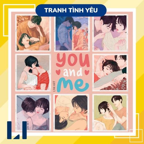 Tranh sơn dầu số hoá tự tô căng sẵn khung - Tranh tô màu theo số chủ đề tình yêu