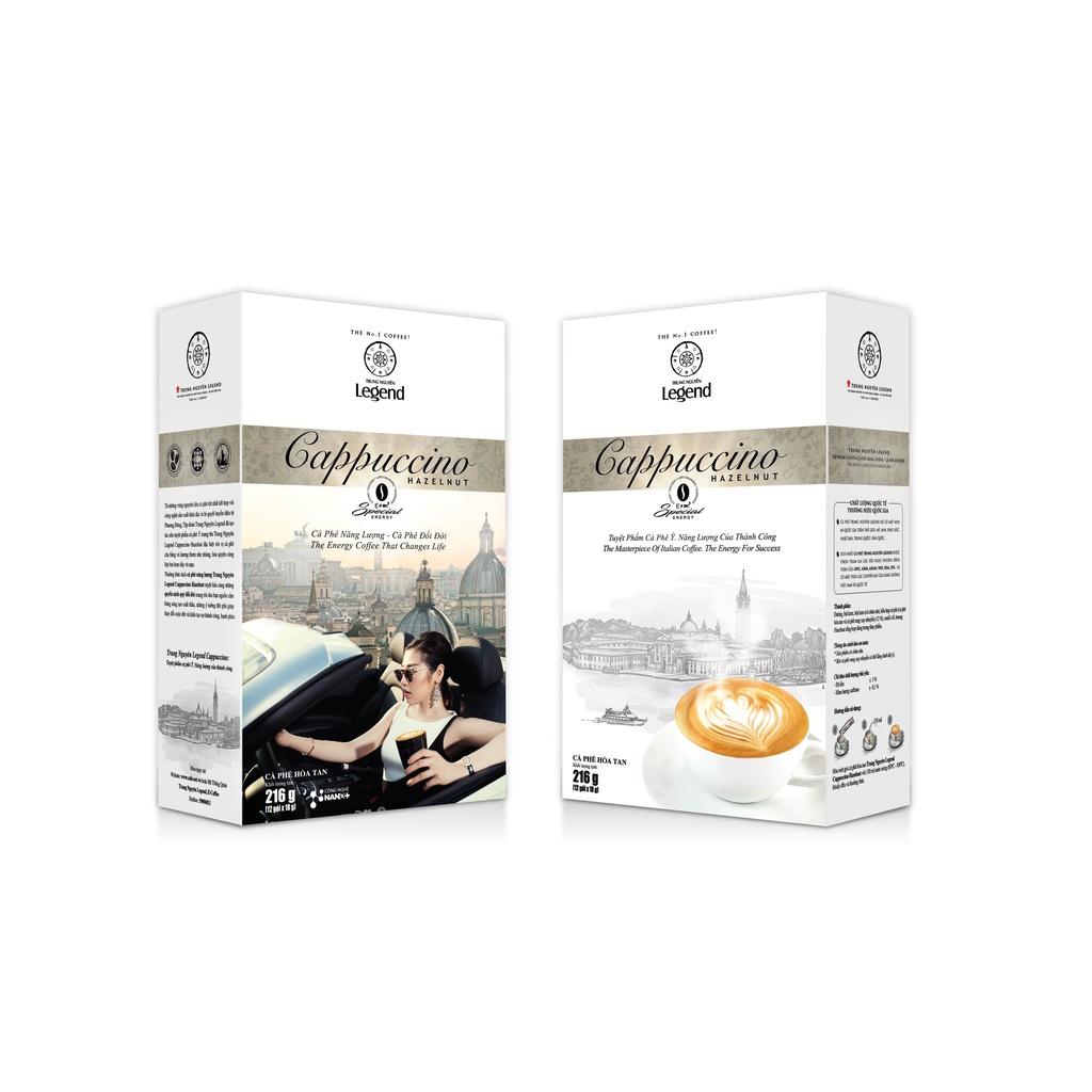 Cà Phê Cappuccino Hazelnut Trung Nguyên Legend - Hạt Phỉ (Hộp 12 gói x 18g)