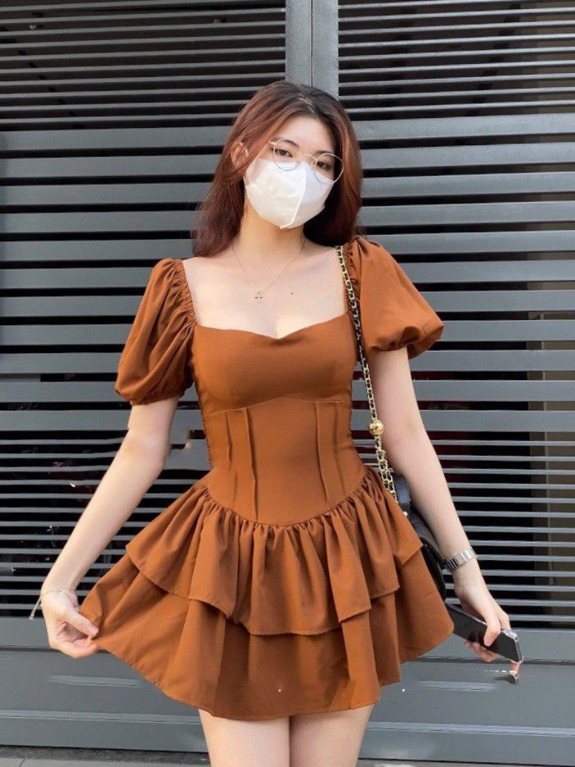 ĐẦM XOÈ TAY PHỒNG CÚP NGỰC
