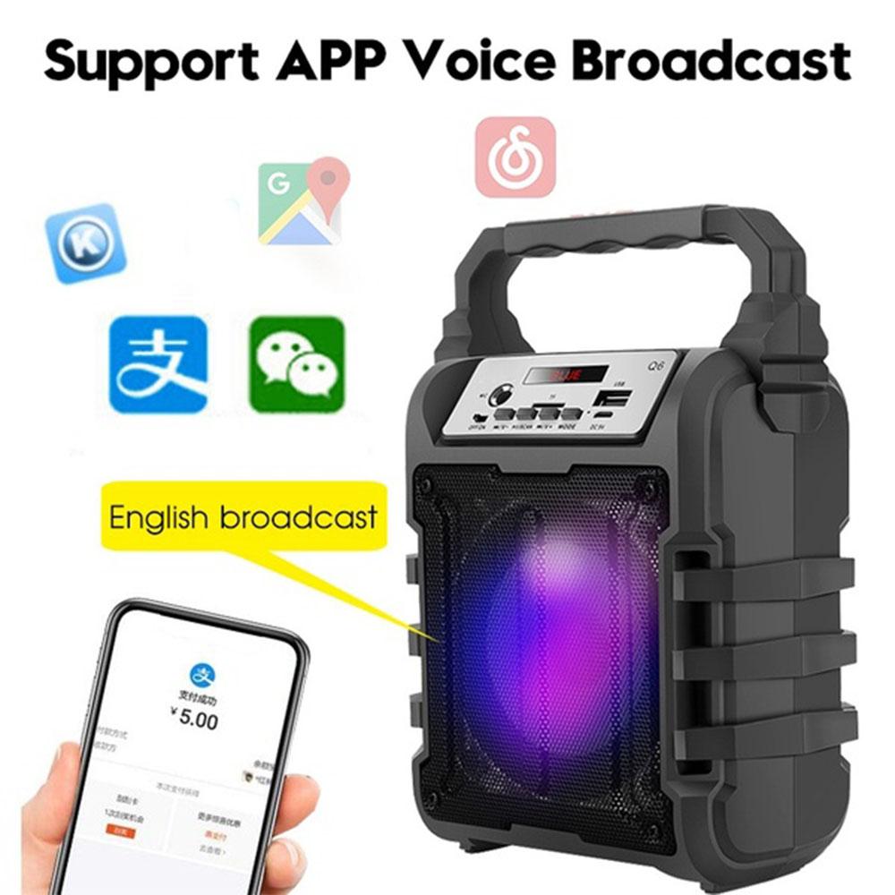 Loa bluetooth không dây 3D loa siêu trầm âm thanh stereo bluetooth loa công suất lớn Color: speaker wired mic