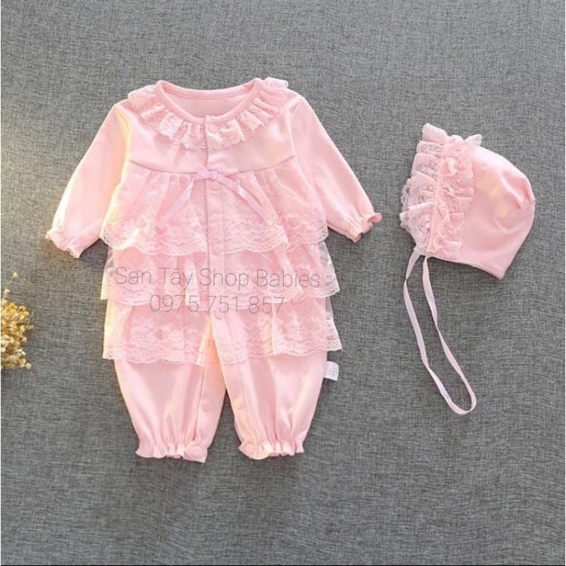 Body ren tầng kèm mũ cho bé