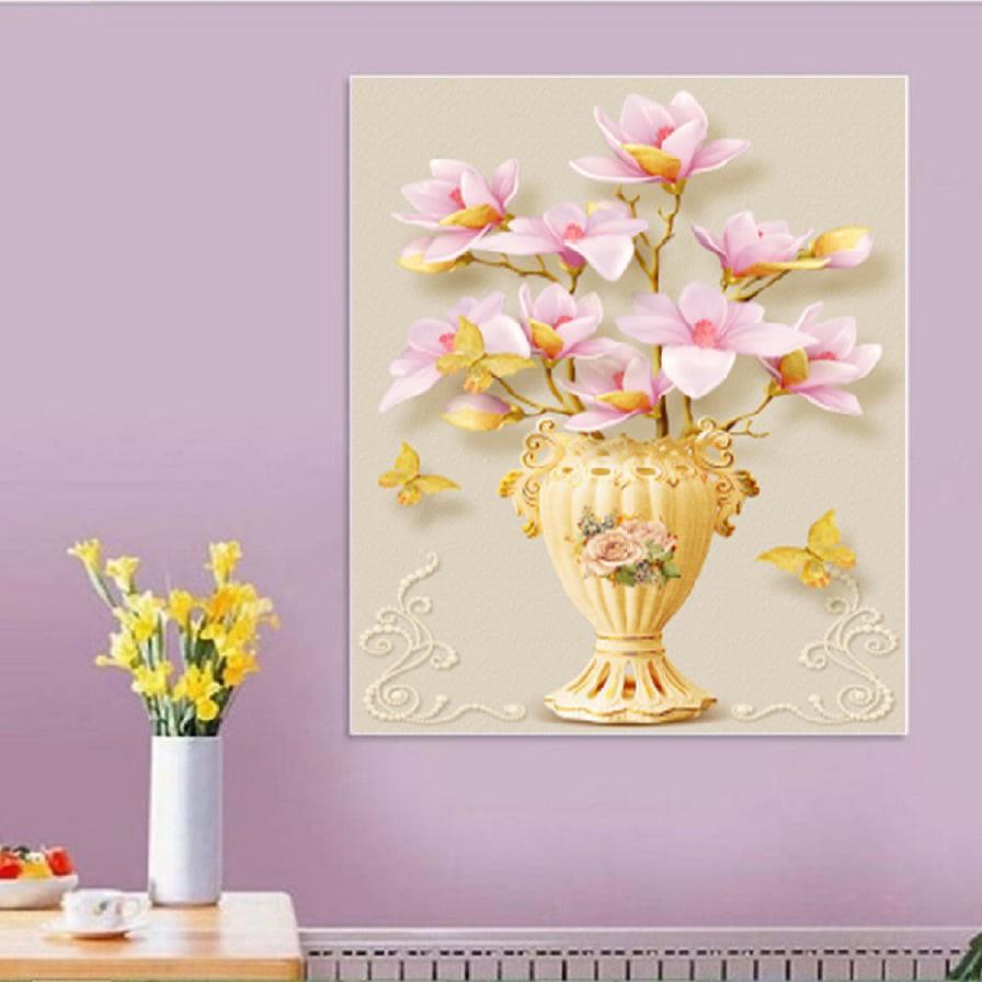 Tranh đính đá Bình hoa tuyệt đẹp I 57x70cm I LV459