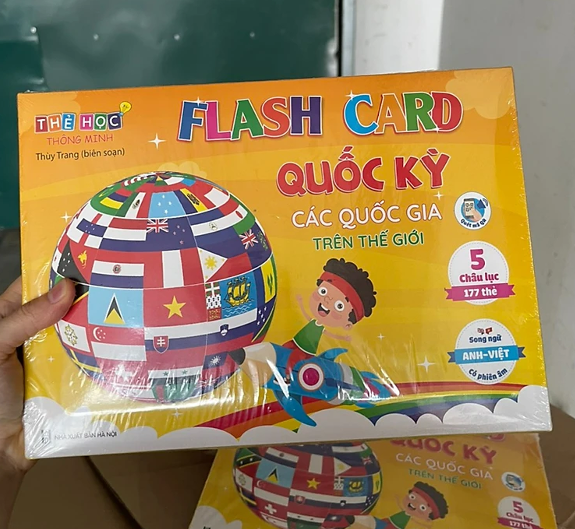 Flashcard Cờ Các Nước, Quốc Kỳ Các Quốc Gia Trên Thế Giới - Flashcard Song Ngữ Anh - Việt Cho Bé, Kèm File Nghe