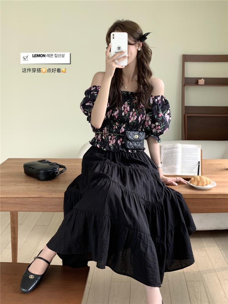 TOBE1SHOP Váy dài chữ A kiểu Pháp, váy dài, váy gió, váy dài, váy rộng, váy nửa người.