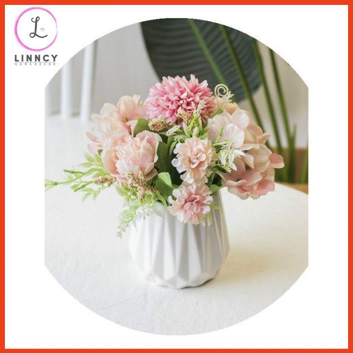 Bình hoa giả, bình hoa mini nhiều mẫu cao 18-20cm trang trí