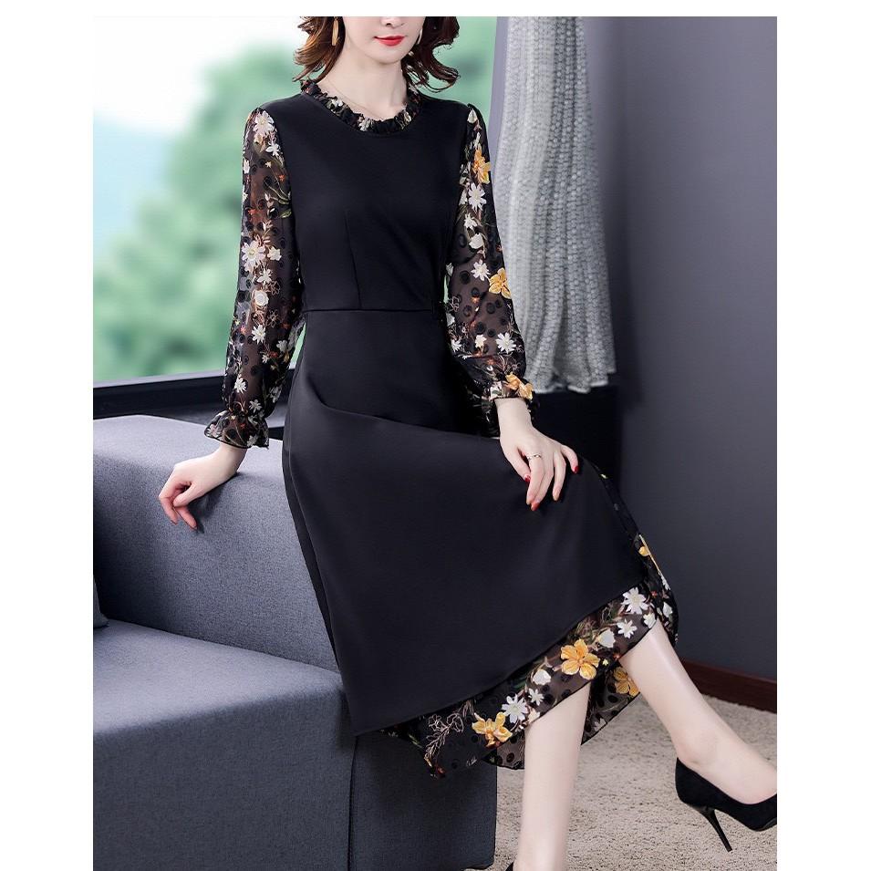 Đầm hoa trung niên cao cấp dành cho quý cô LT678-0421
