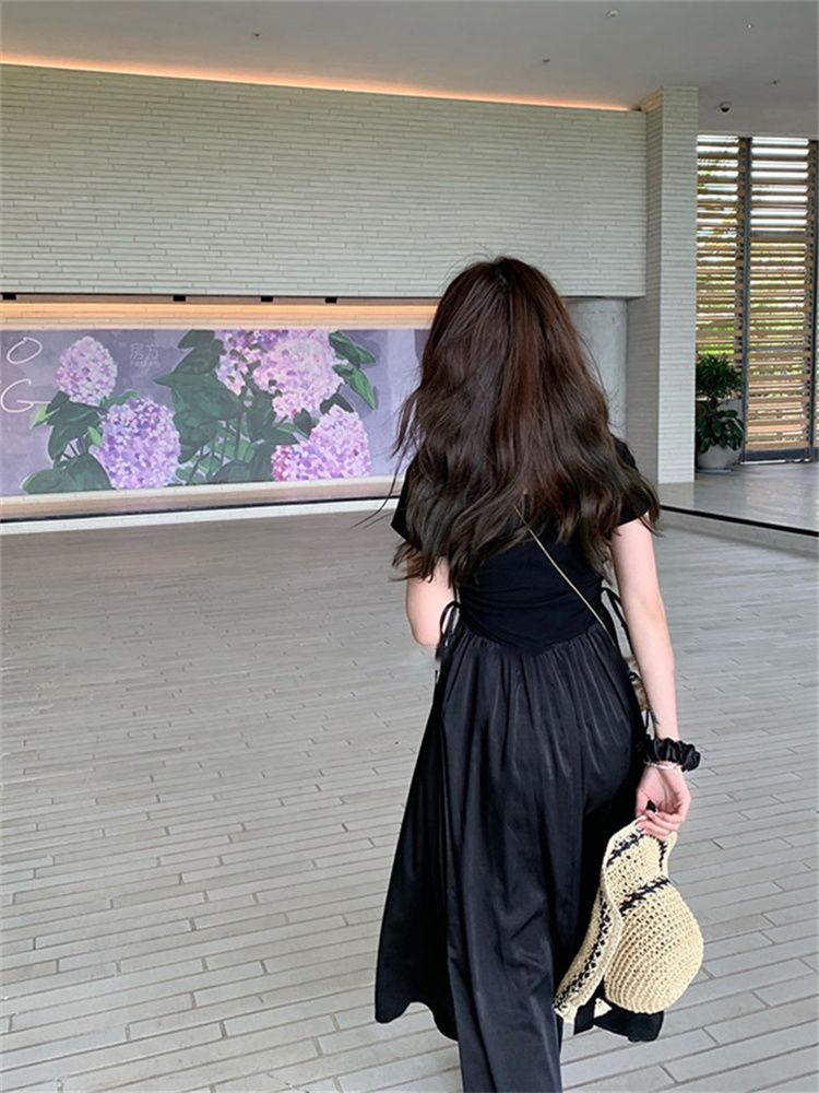 TOBE1SHOP Mùa xuân màu hồng Pháp ăn mặc nữ 2023 khí chất hiển thị gầy váy dài cao cấp Hepburn phong cách váy
