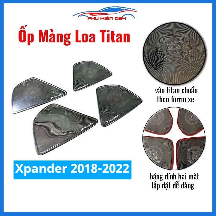 Bộ ốp màng loa vân Titan cho xe Xpander 2018-2019-2020-2021-2022 chống xước trang trí nội thất ô tô