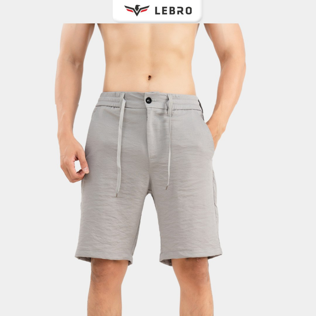Quần đũi short nam, quần đùi đũi nam, quần sooc đũi nam chất liệu Linen cao cấp chất liệu thoáng mát LEBRO QSD23-01
