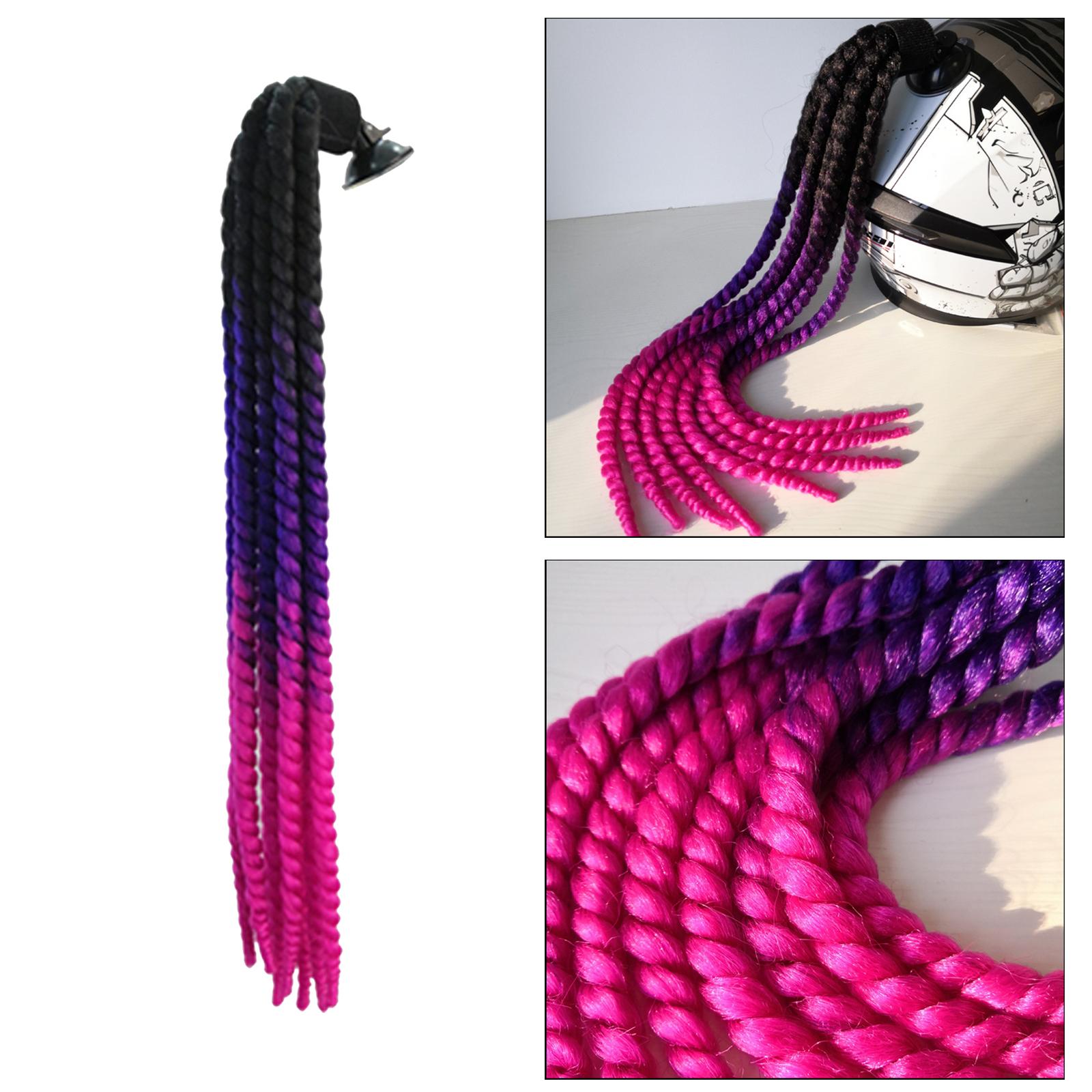 Helmet Pigtails Gradient Ramp Helmet Braids Ponytail Helmet Hair for Motorbike Motorcycle Helmet Braids Hair Tails