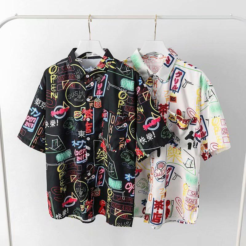 Áo sơ mi nam tay ngắn in họa tiết thời trang