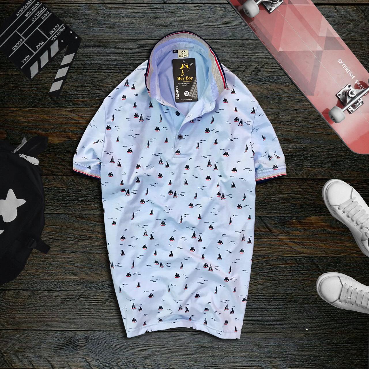 Áo thun polo nam chấm bi họa tiết có cổ vải cá sấu cao cấp phù hợp trung niên ND12