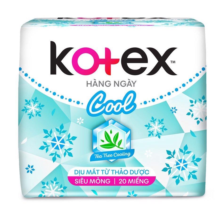 Combo 6 Băng Vệ Sinh Hàng Ngày Kotex Dịu Mát Từ Thảo Dược 20 miếngx6