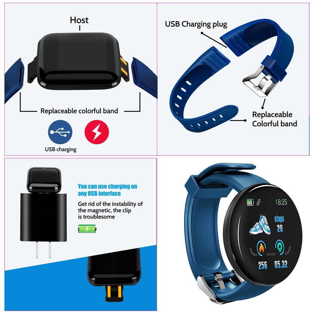 D18S Đồng Hồ Thông Minh Vòng Huyết Áp Đo Nhịp Tim Theo Dõi Sức Khỏe Đồng Hồ Thông Minh SmartWatch Android IOS Thời Trang Điện Tử Đồng Hồ ^ MK ^