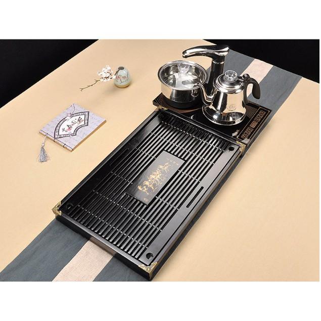 Trọn bộ ấm trà điện Khay gỗ thông minh phong cách Nhật Bản