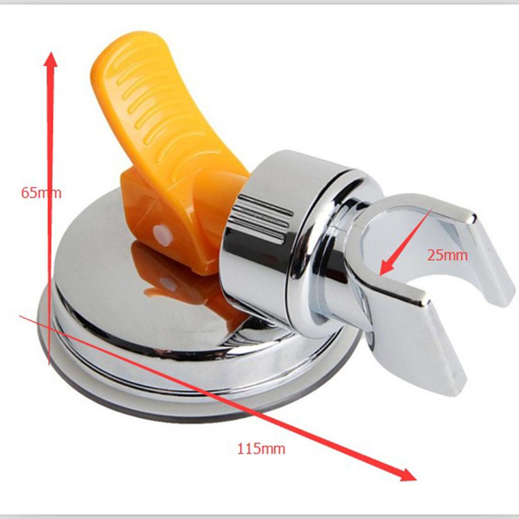 Adjustable Shower Head Holder with Suction Bracket Chrome ABS No Drilling