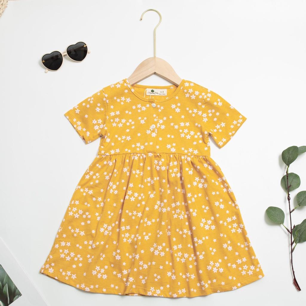 Váy Cotton 2 Cúc VVCV2302 Thương Hiệu Litibaby Size 2/12, Dành Cho Bạn Từ 11kg Đến 33kg