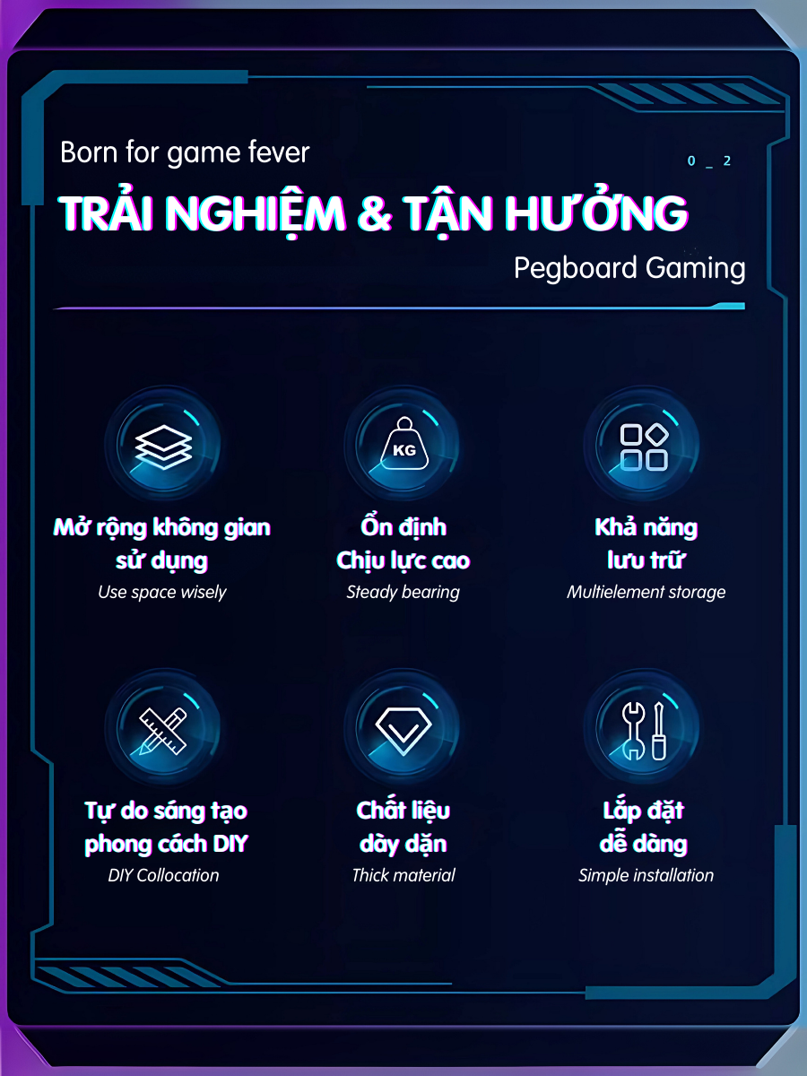 Bảng lỗ Pegboard decor gaming Dola Home để bàn phím, tay cầm chơi game, mô hình anime, setup bàn làm việc gọn gàng phong cách chất - Hàng Việt Nam chính hãng chất lượng cao