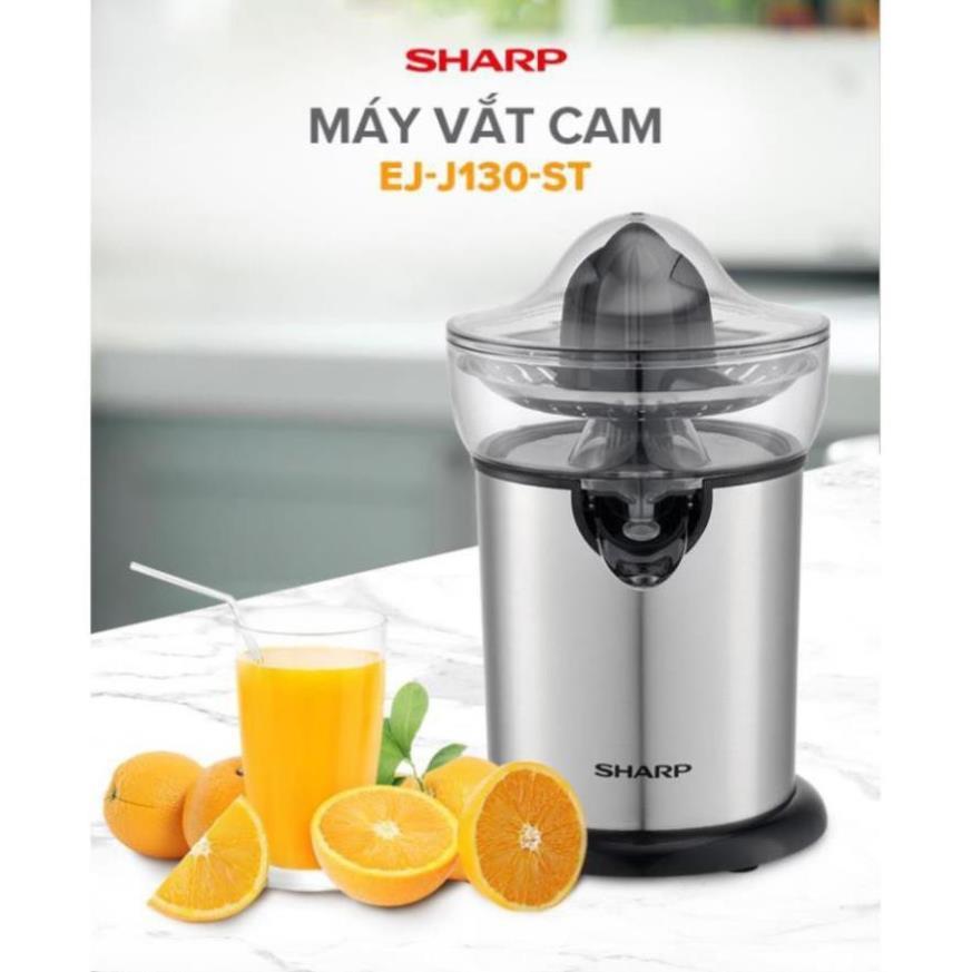 Máy Vắt Cam Sharp EJ-J130-ST công suất 130W Rót Trực Tiếp, Thép Không Gỉ - Hàng Chính Hãng