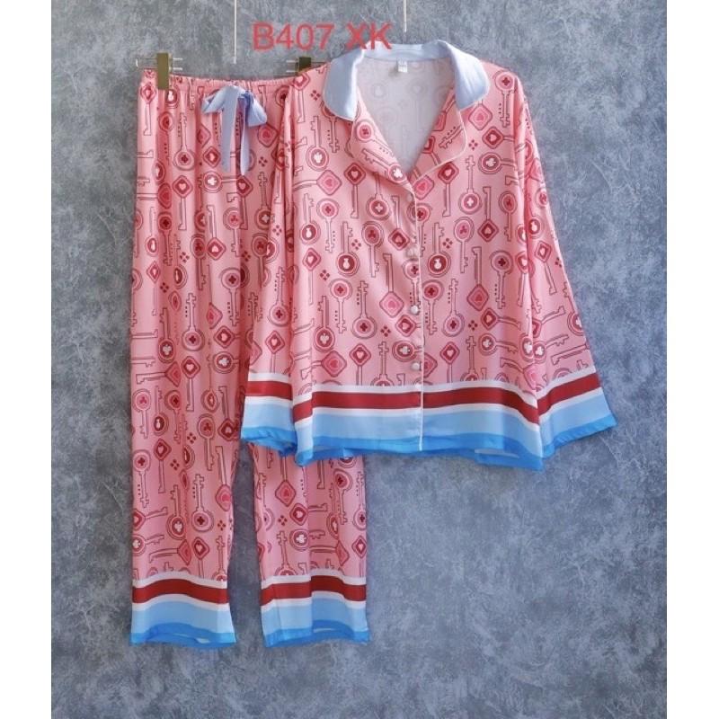 BỘ PYJAMA LỤA DÀI TAY DÀI QC CAO CẤP