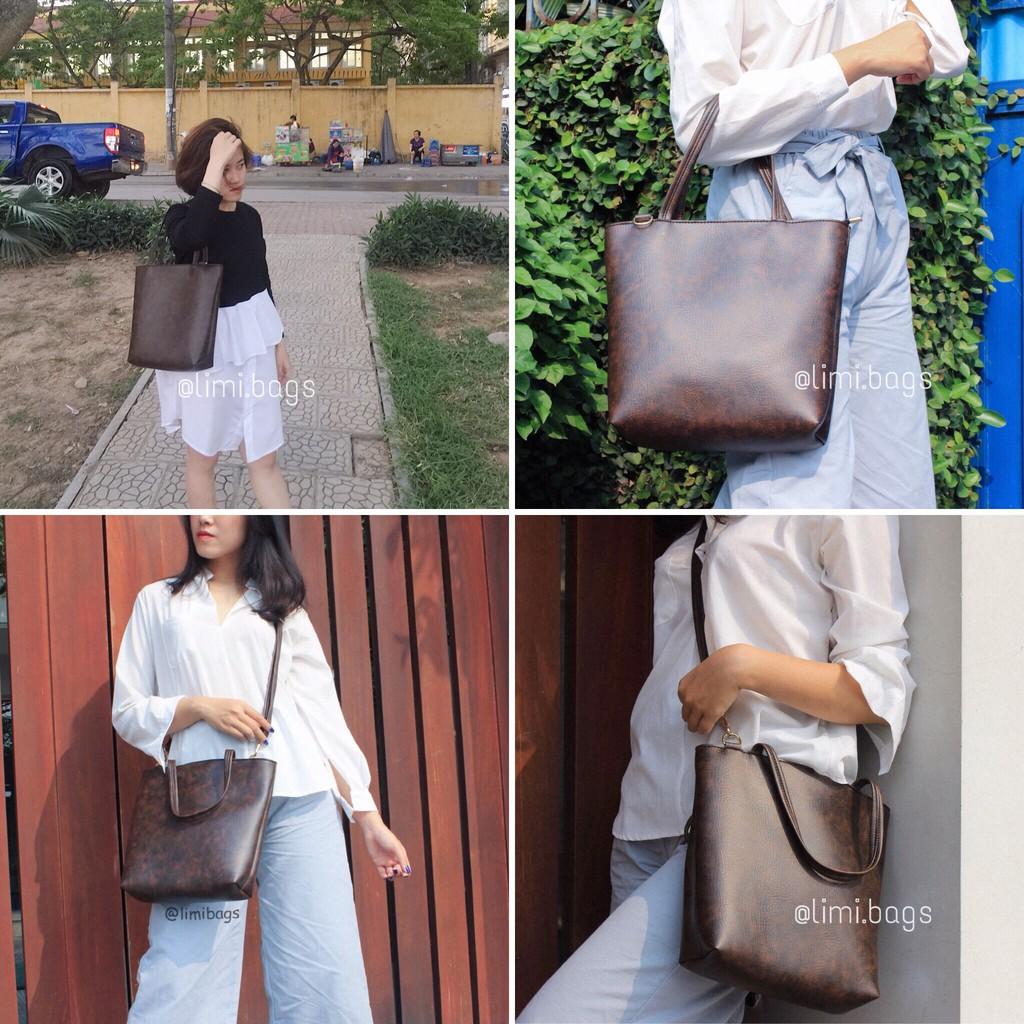 Túi Tote Da cho Nữ Limi Bags xách tay đeo chéo phù hợp công sở đi học cỡ lớn vừa A4 túi xách CHERRY sỉ lẻ toàn quốc