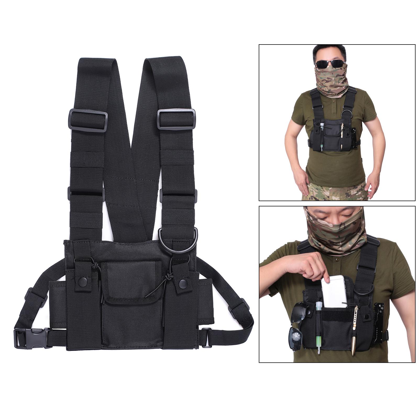 Men Chest Rig Vest Outdoor Harness Bag Shoulder Bag Phone Holder