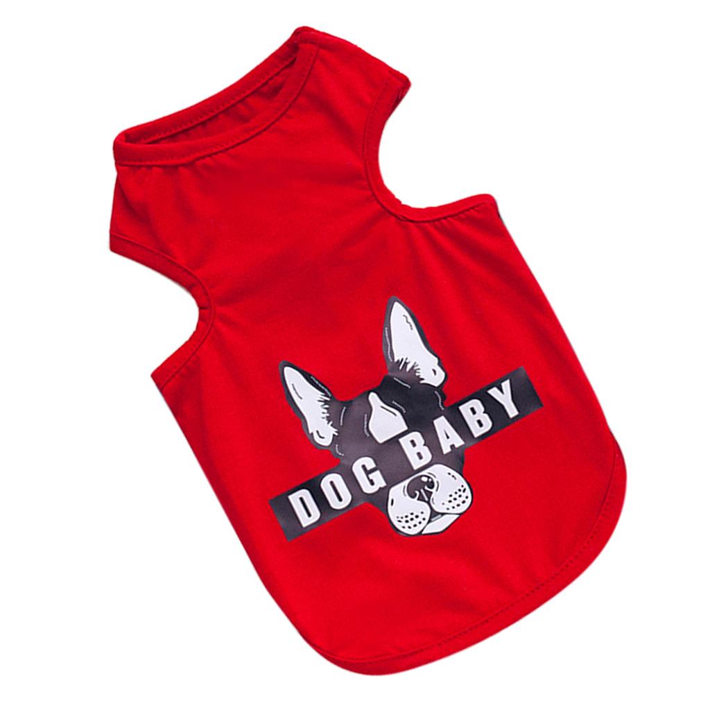 Cute Pattern Pet Puppy Dog Cat Pet Clothes Dress Vest T Shirt Red L