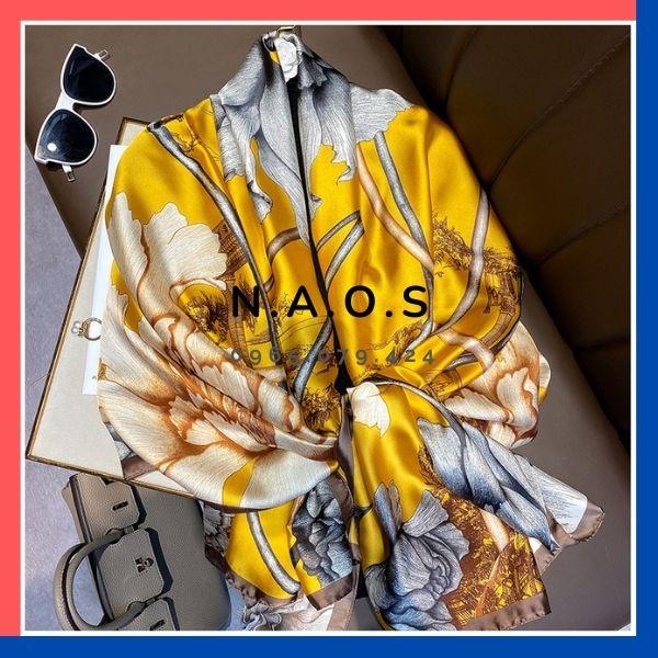 -Khăn choàng lụa dài hạo tiết hoa, chất Silk thời trang dáng dài-Qùa tặng 20/10-quà tặng sinh nhật-quà