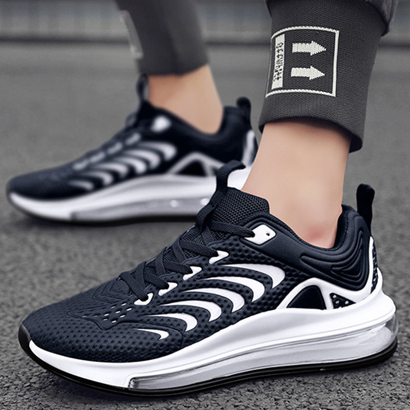 Giày Thể Thao Nam MENDO - Giày Sneaker Màu Trắng - Xanh Than, Giày Thể Thao Họa Tiết Dấu Phẩy Đơn Giản - G5366