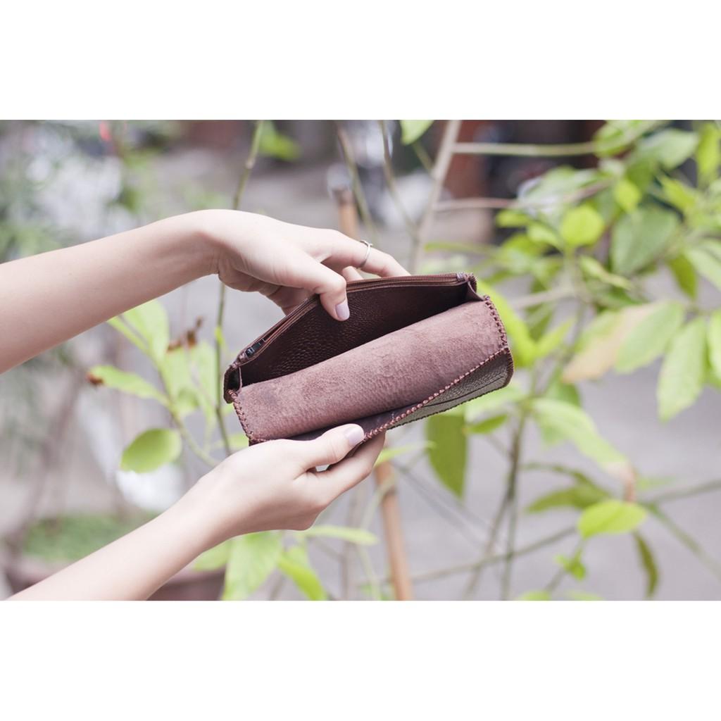 Ví da nam cầm tay vân da đà điểu cực chất - GV509-NAU