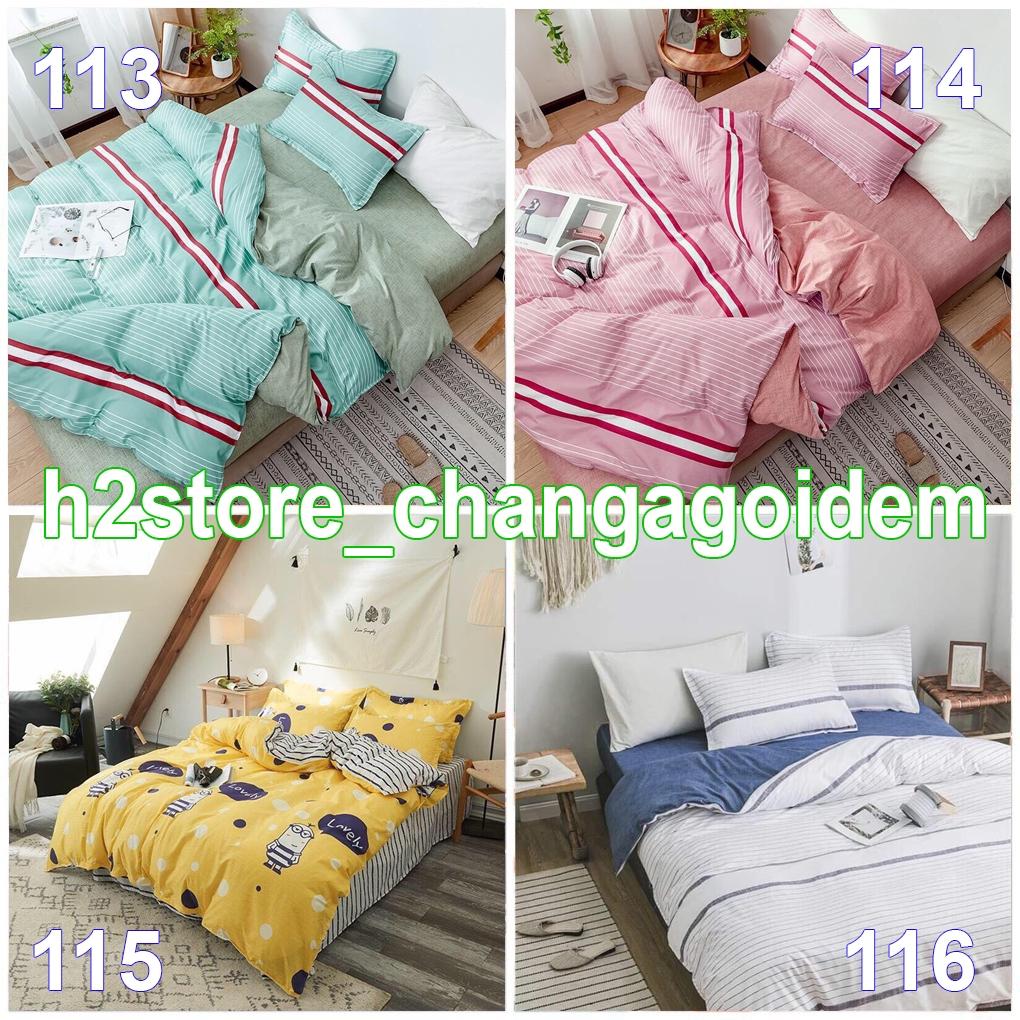 CHĂN PHAO Bộ Cotton Poly Nhập Khẩu Ga Hàn Quốc Phối Màu