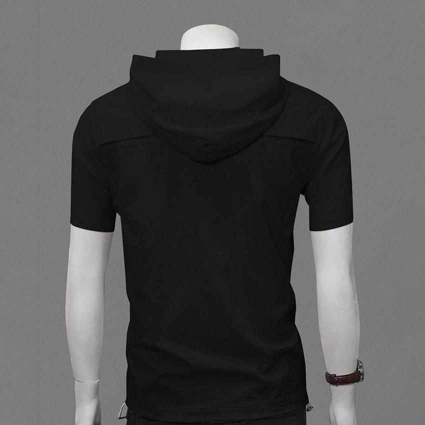 Áo thun nam, Áo phông nam có mũ trùm đàu Cardigan được làm từ chất liệu vải Nonchun Hàn Quốc N13