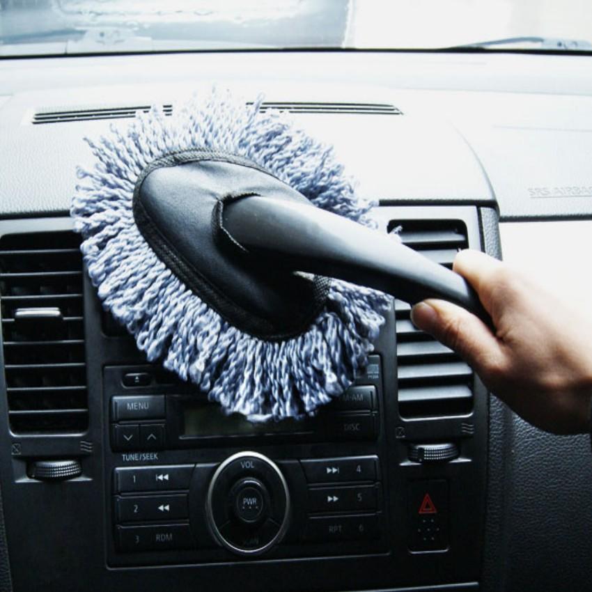 ️️ Dụng cụ lau bụi xe cán dài,tặng khăn lau đa năng