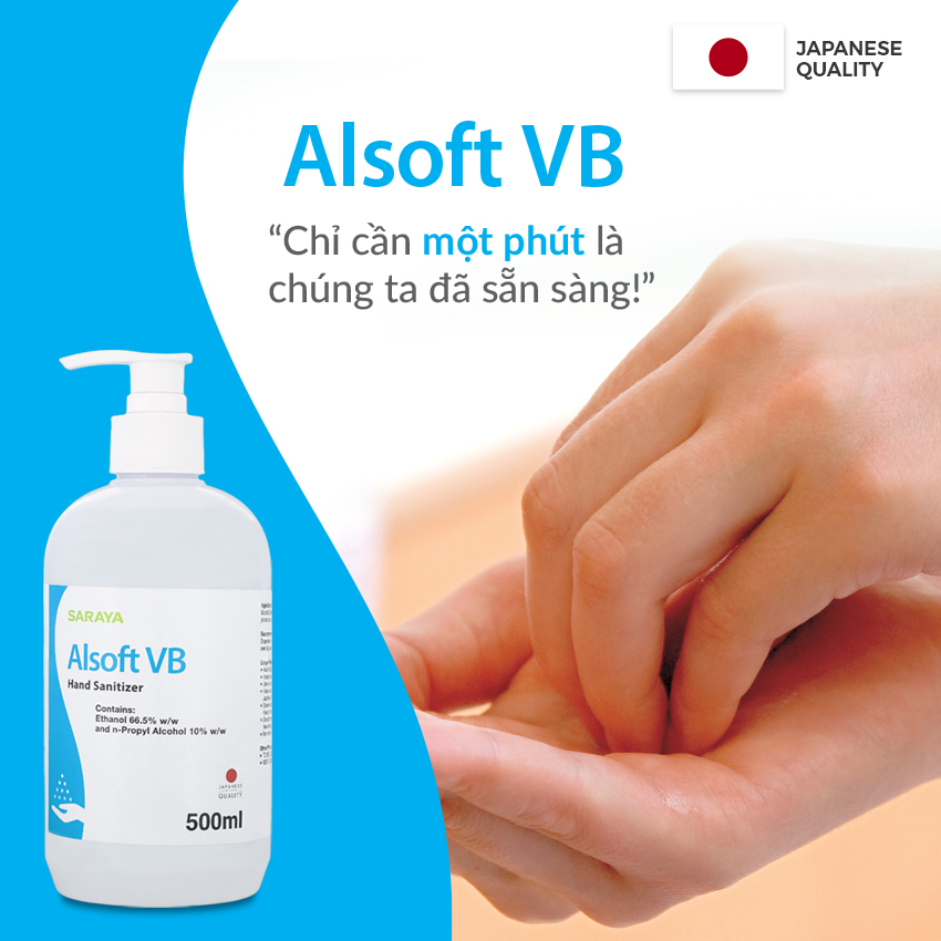 Cồn Sát Khuẩn Tay Nhanh Thường Quy Và Ngoại Khoa SARAYA ALSOFT VB